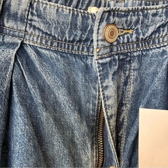 NWT Free People Rider Denim Vest Ser Pants Matching Jean Two Piece Blue Medium - Picture 15 of 17
